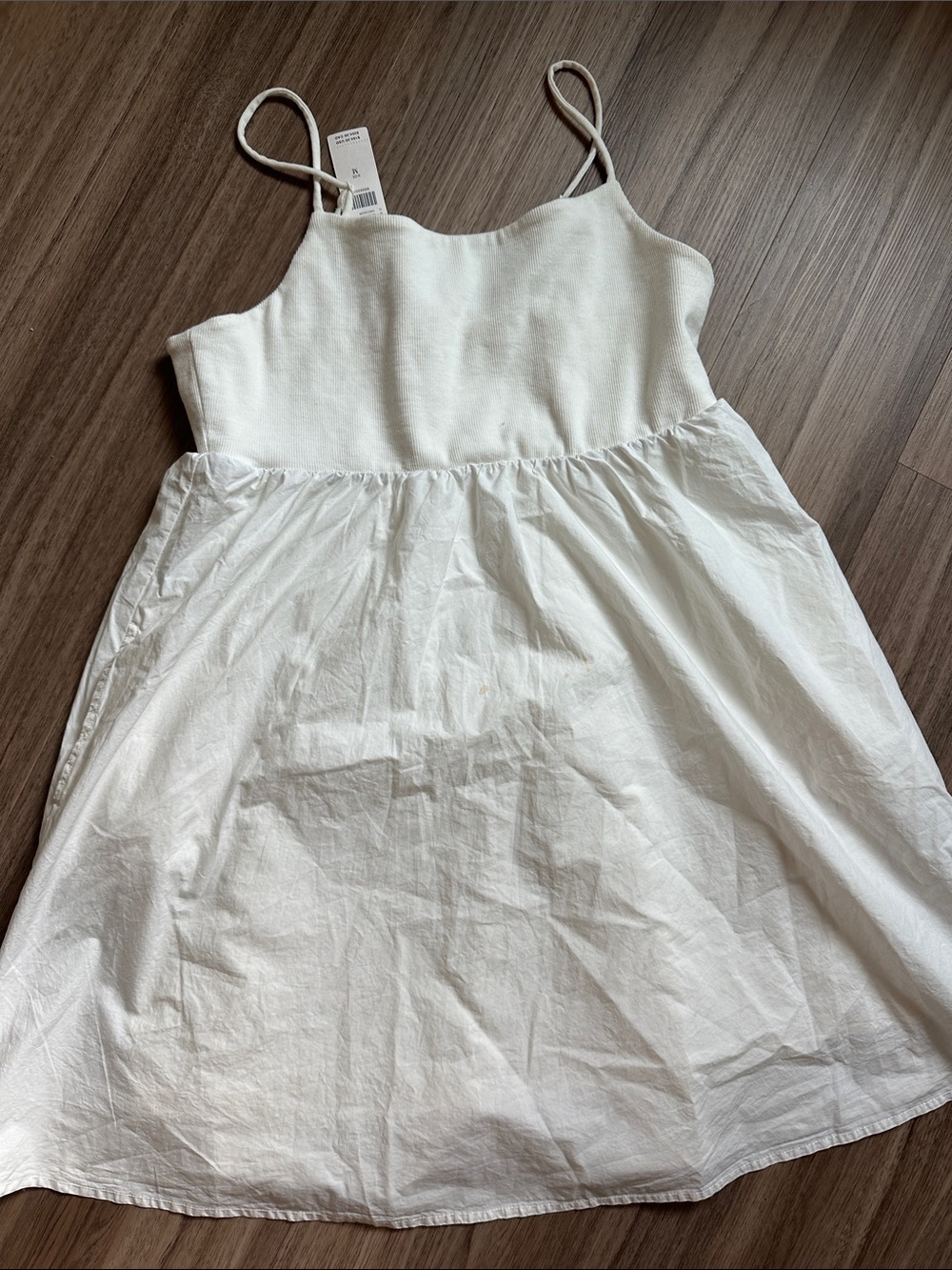 White Spaghetti Strap Cotton Sundress